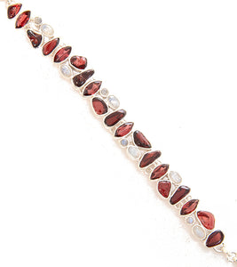 Garnet & Rainbow Moonstone Bracelet