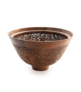 Pierced Koa Bowl "Dolphins" by Patrick and Peggy Bookey - BOOP36714