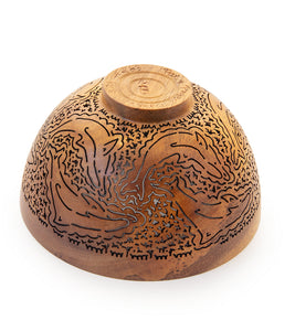 Pierced Koa Bowl "Dolphins" by Patrick and Peggy Bookey