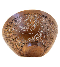 Pierced Koa Bowl "Dolphins" by Patrick and Peggy Bookey - BOOP37870