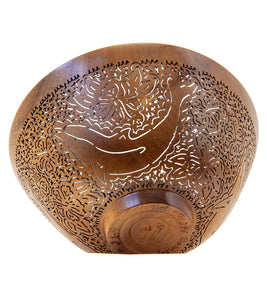 Pierced Koa Bowl "Dolphins" by Patrick and Peggy Bookey - BOOP37870