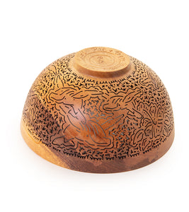 Pierced Koa Bowl "Whales and Hibiscus" by Patrick and Peggy Bookey - BOOP37879