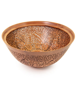 Pierced Koa Bowl "Hibiscus" by Patrick and Peggy Bookey