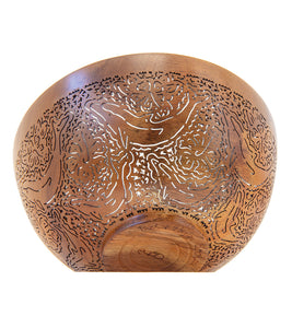 Pierced Koa Bowl "Dolphins" by Patrick and Peggy Bookey