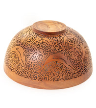 Pierced Koa Bowl "Dolphins" by Patrick and Peggy Bookey