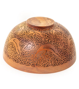 Pierced Koa Bowl "Dolphins" by Patrick and Peggy Bookey