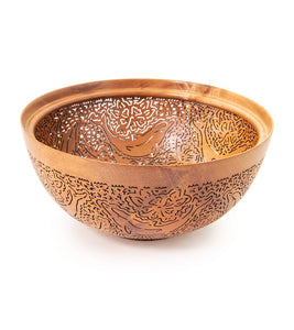 Pierced Koa Bowl "Dolphins" by Patrick and Peggy Bookey