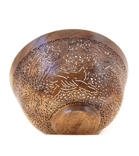 Pierced Koa Bowl "Whales and Hibiscus" by Patrick and Peggy Bookey