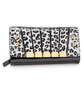 Irina White Panther Large Wallet