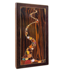 Wood Inlay Mural "Golden Chain" by Chris Cantwell