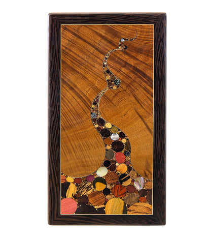 クリス・キャントウェル作 木製象嵌壁画「ダッキー・モモのコアアドベンチャー」