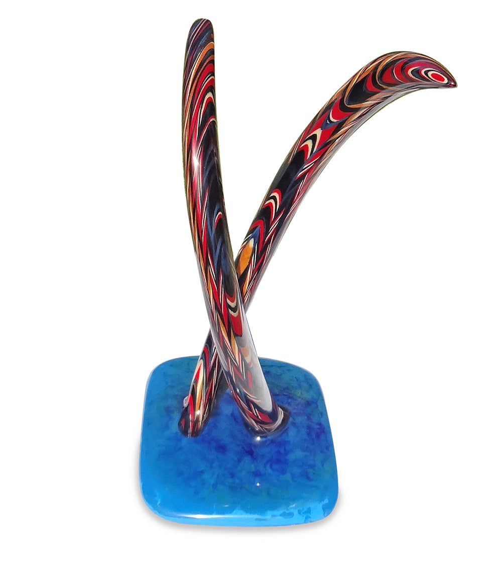 Escultura de madera Escultura de doble delfín