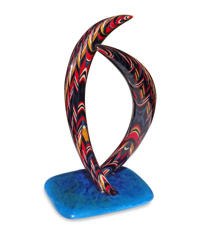 Escultura de madera Escultura de doble delfín