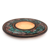 Pecan "Cosmic" Platter Green & Purple #31499C