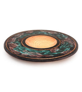 Pecan "Cosmic" Platter Green & Purple #31499C