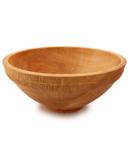 Curly Maple Salad Bowl with Beaded & Textured Rim 31898C