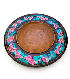 Cherry Cosmic Platter with Rose and Blue #32253C