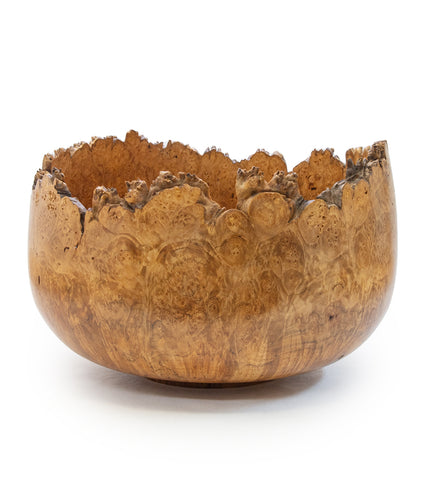 Maple Bowl with Natural Edge and Swirling Grain #32264C
