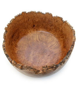 Maple Bowl with Natural Edge and Swirling Grain #32264C