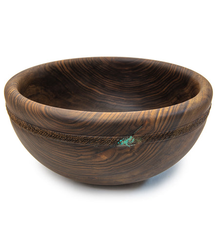 Walnut Textured Rim with Turquoise #32290C