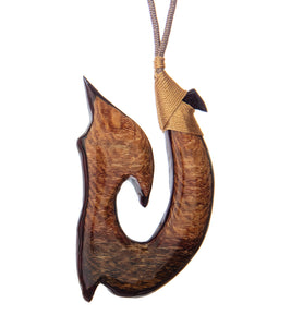 Lacewood and Purple Heart Hook Pendant