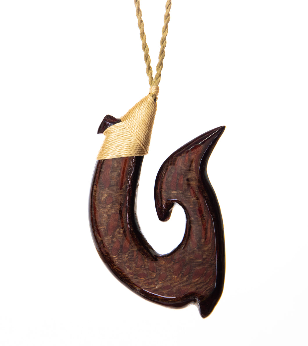 Macadamia and Purple Heart Hook Pendant Martin MacArthur