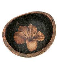 Pyrography Mango Bowl "Hibiscus 25237" by Dino Muradian