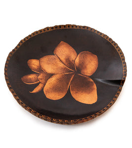 Pyrography Mango Bowl "Plumeria 31205" by Dino Muradian