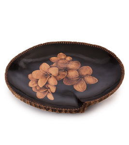 Pyrography Mango Platter "Multi Plumeria Mango 31560" by Dino Muradian