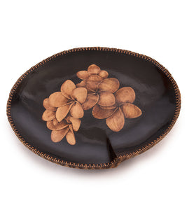 Pyrography Mango Platter "Multi Plumeria Mango 31560" by Dino Muradian