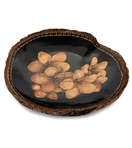 Pyrography Mango Platter "Multi Plumeria Mango 36484C" by Dino Muradian
