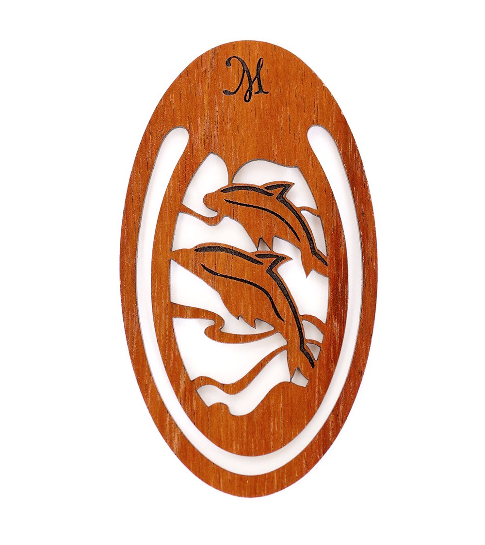 Koa Bookmark - Dolphins