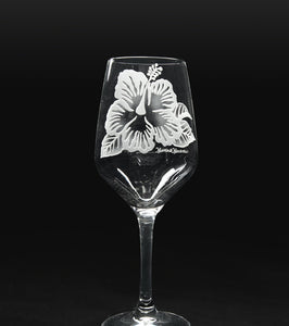 Etched Wine Glass Set and White Wine