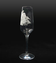 Sand-Etched Hibiscus Champagne. Set of 2