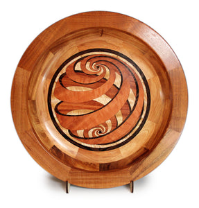 Segmented Koa Platter "Encompassing Love" 20" by Mark and Karen Stebbins