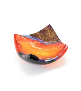 3" x 3" Lava Glass Tray by Marian Fieldson