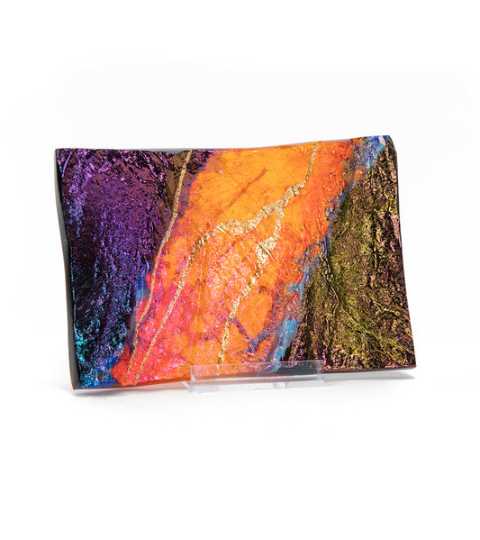 Bandeja de lava de vidrio de lava de 4" x 6" mediana de Marian Fieldson