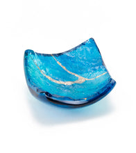 3" x 3" Lava Glass Aqua Tray by Marian Fieldson