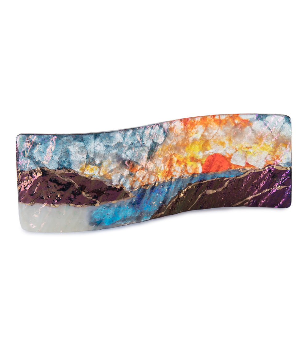 Ola al atardecer de 23 x 7,6 cm, de Marian Fieldson