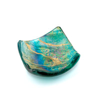 3" x 3" Lava Glass Capri Green Tray by Marian Fieldson