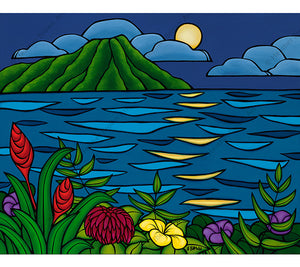 Full Moon Over Diamond Head by Heather Brown - Limited Edition Giclee