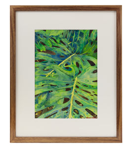 Original Water-Color "Monstera" by Phillip Gagnon 9x13 supporting Maui fire relief efforts