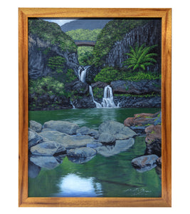 Original Painting "Oheu Gulch" by Philip Gagnon 12x16 supporting Maui fire relief efforts