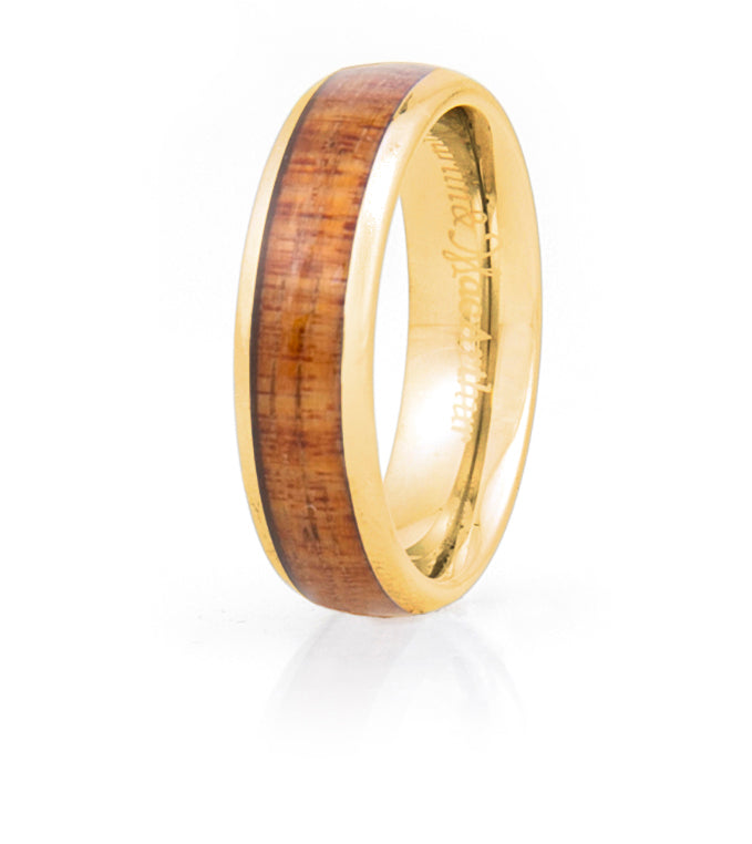 Koa Eternity Ring - Curved Gold