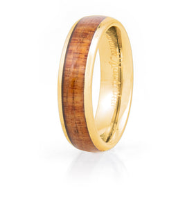 Koa Eternity Ring - Curved Gold