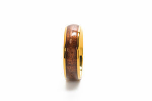 Koa Eternity Ring - Curved Gold