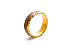 Koa Eternity Ring - Curved Gold