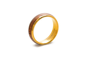 Koa Eternity Ring - Curved Gold