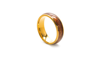 Koa Eternity Ring - Curved Gold