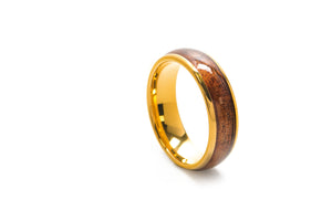 Koa Eternity Ring - Curved Gold